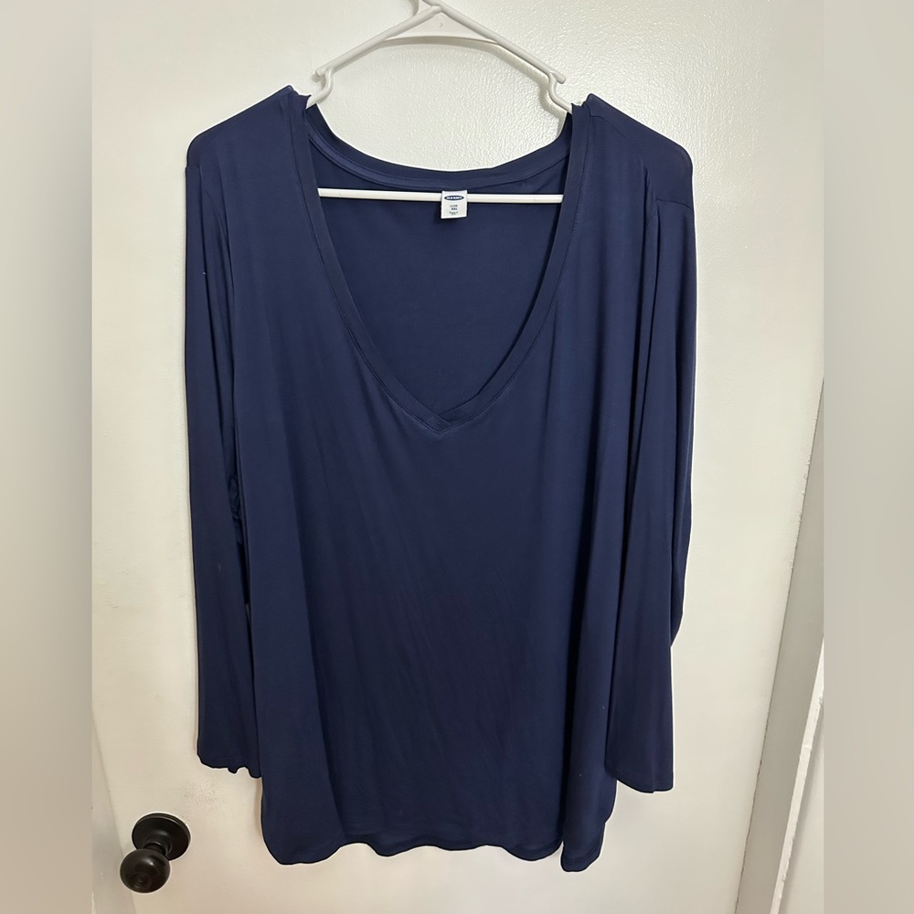 Old Navy Luxe navy blue High-low V-neck tunic top. Women’s XXL